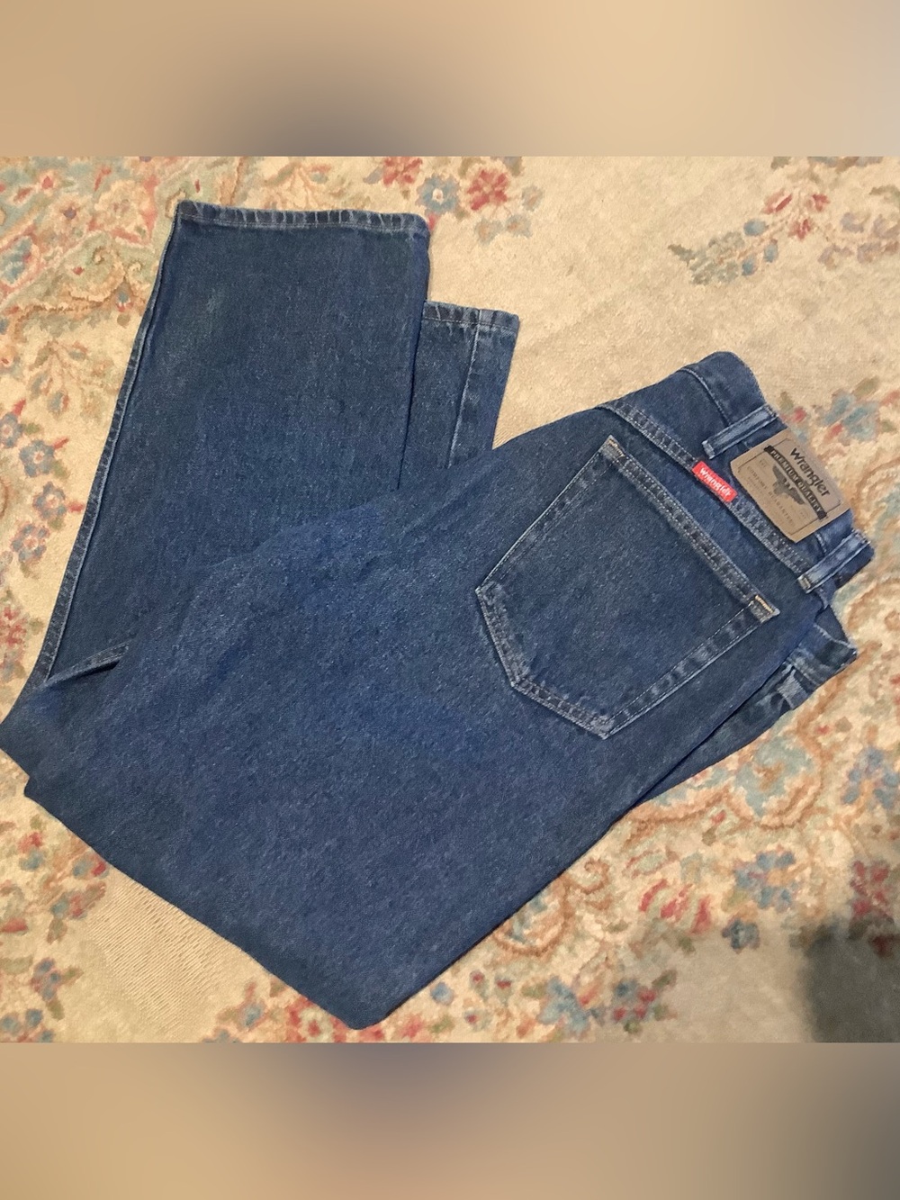 Wrangler Premium Men's Straight Dark Blue Denim Jeans - Sz 38x30 - EUC